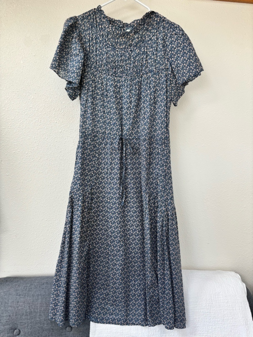 Trovata Navy Floral Midi Dress